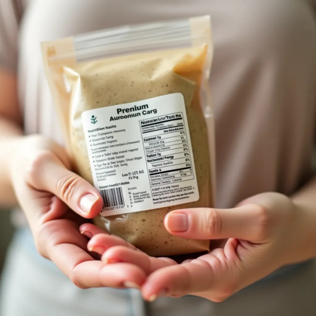 Etichetă nutrițională pe un produs