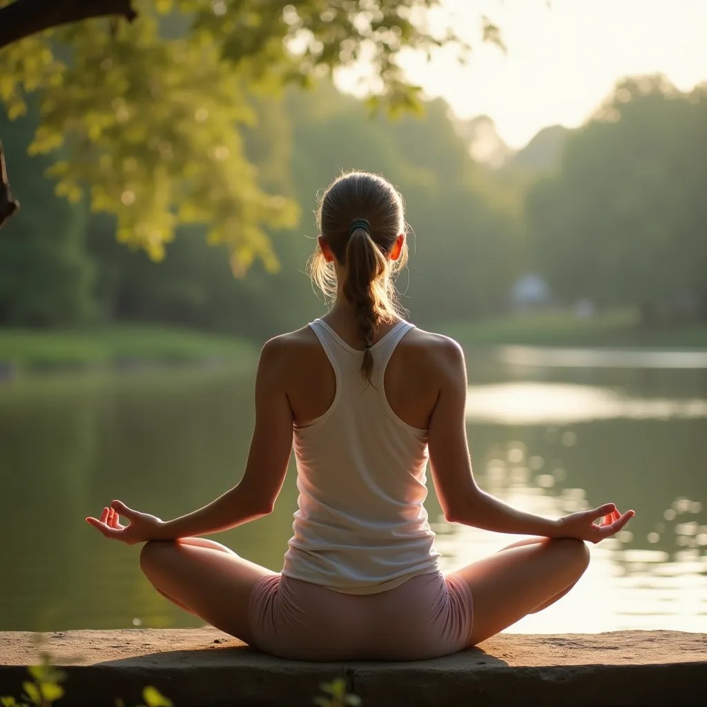 Persoană care face yoga în natură